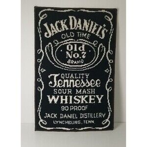 RARE VTG Jack Daniels Old No. 7 Rug 17x27 inch Tenn. Whiskey 90 Proof Door Mat